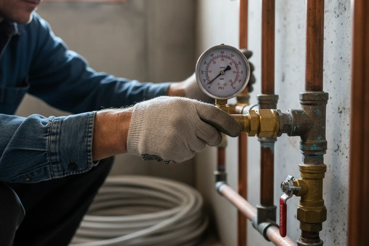Pressure testing a repaired line during Water Line Repair in Springfield Gardens